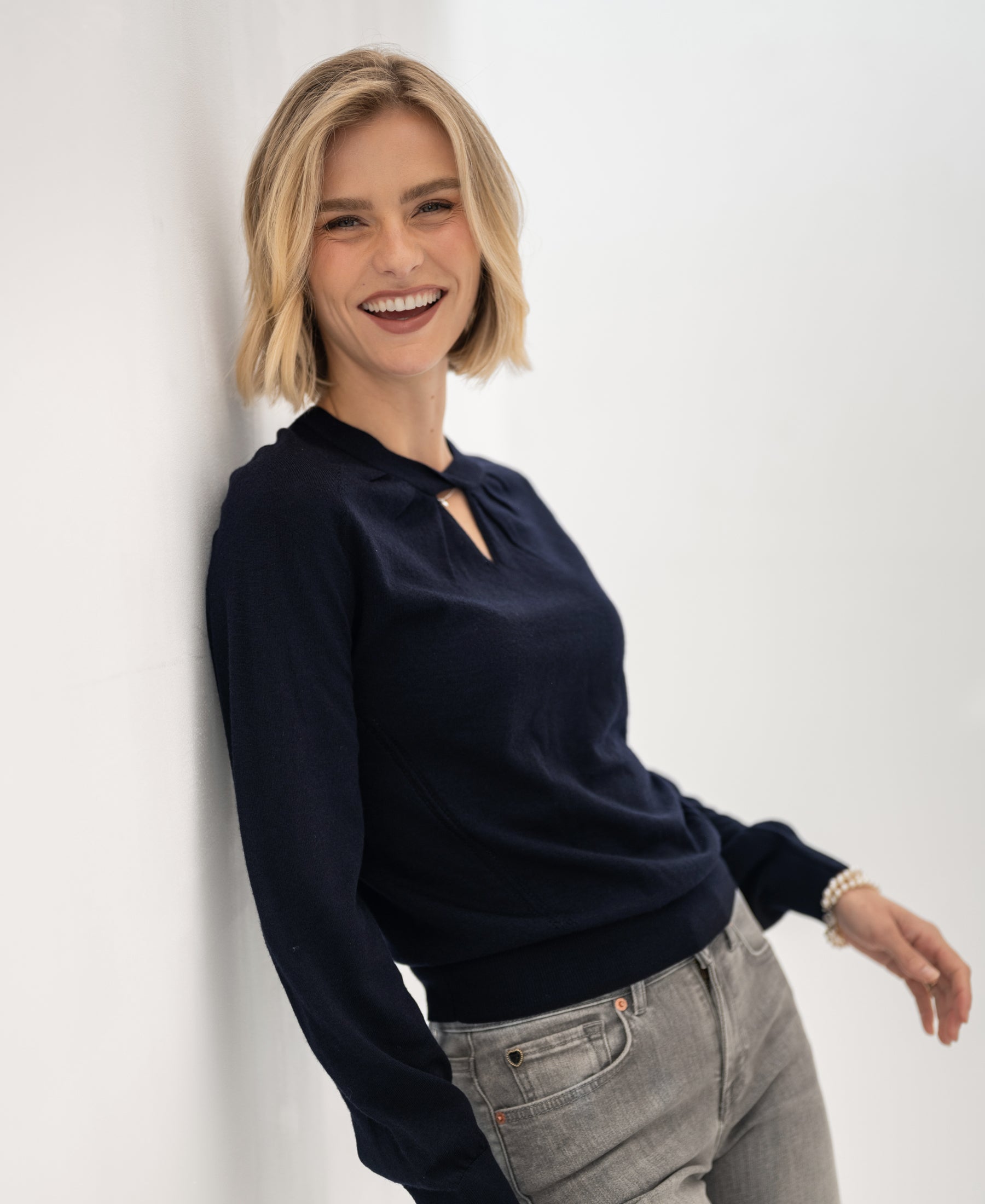 Pullover aus Merinowolle LA TWIST Dunkelblau