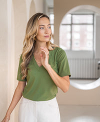 V-neck T-shirt LA VERONIQUE Dark Olive