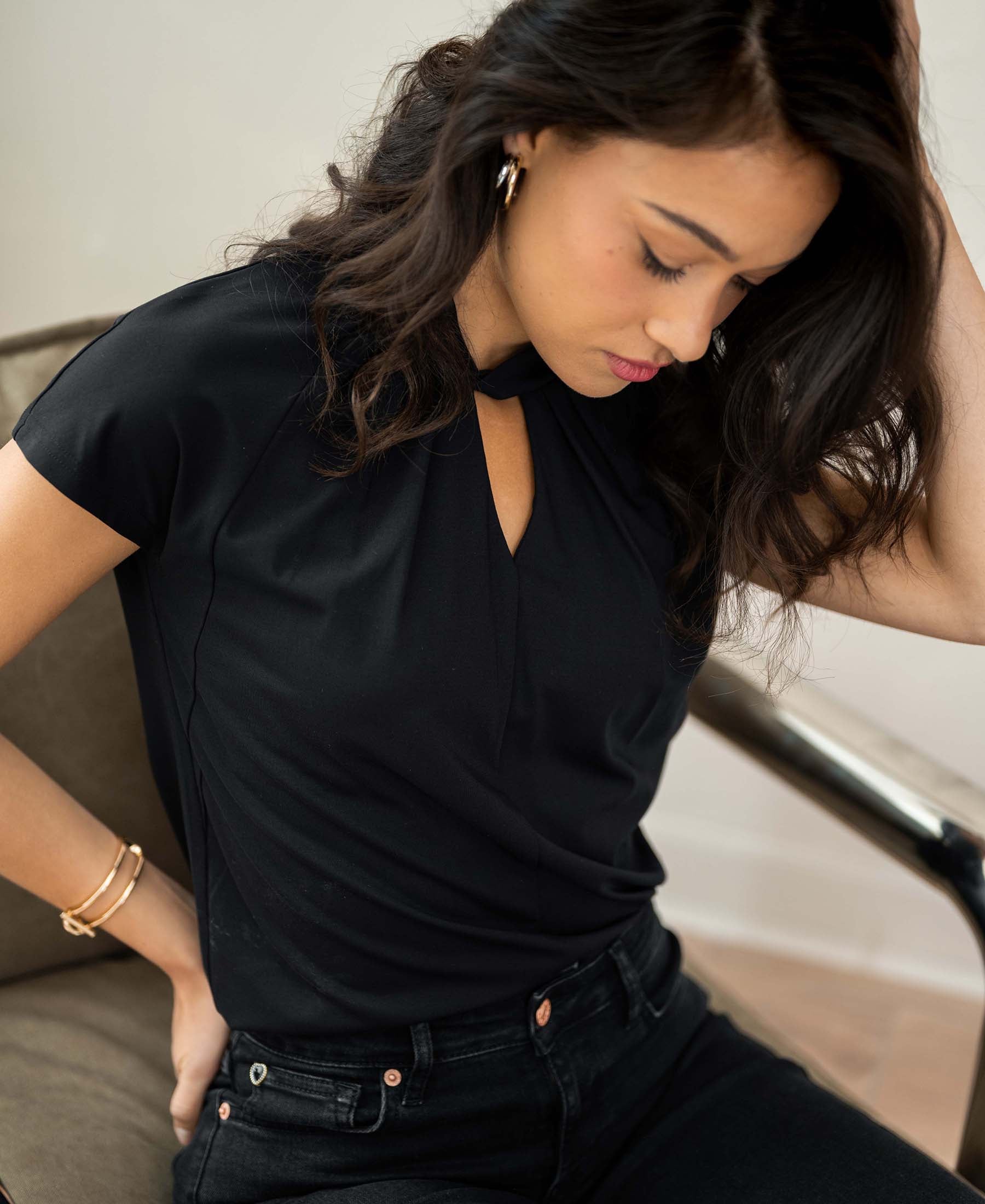 Blusentop LA VILOU Schwarz