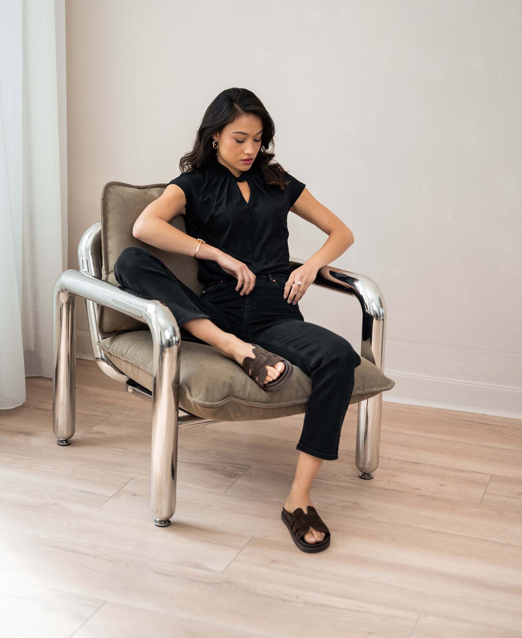 Blouse top LA VILOU Black