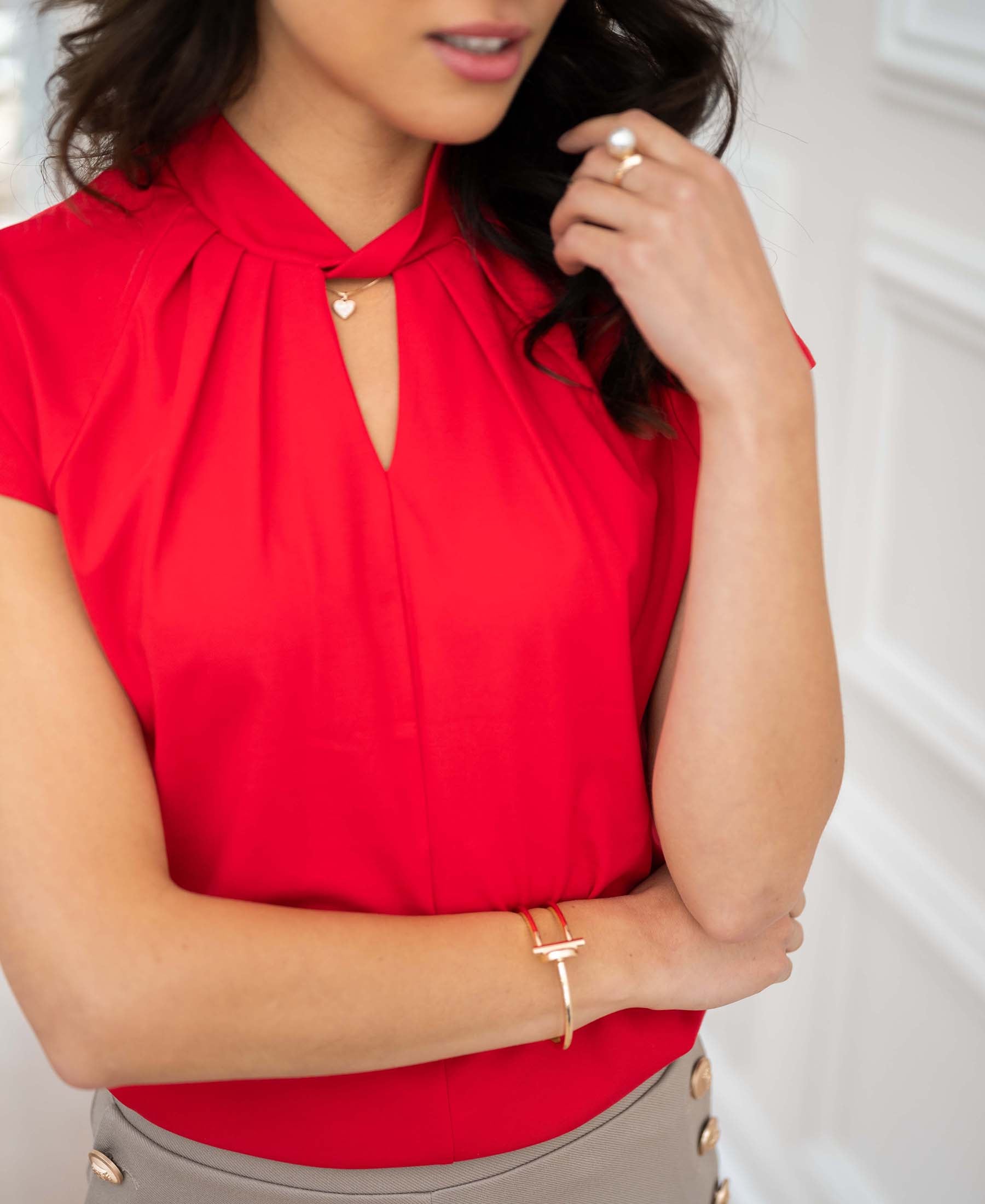 Blouse top LA VILOU Red