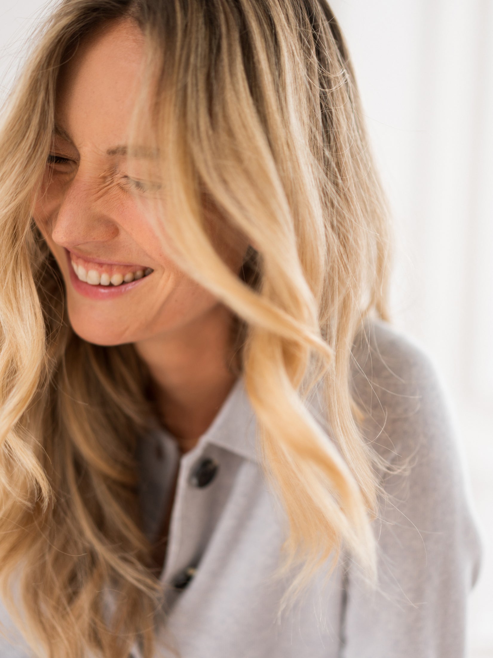 Polo collar cardigan LES VINGT Silver gray