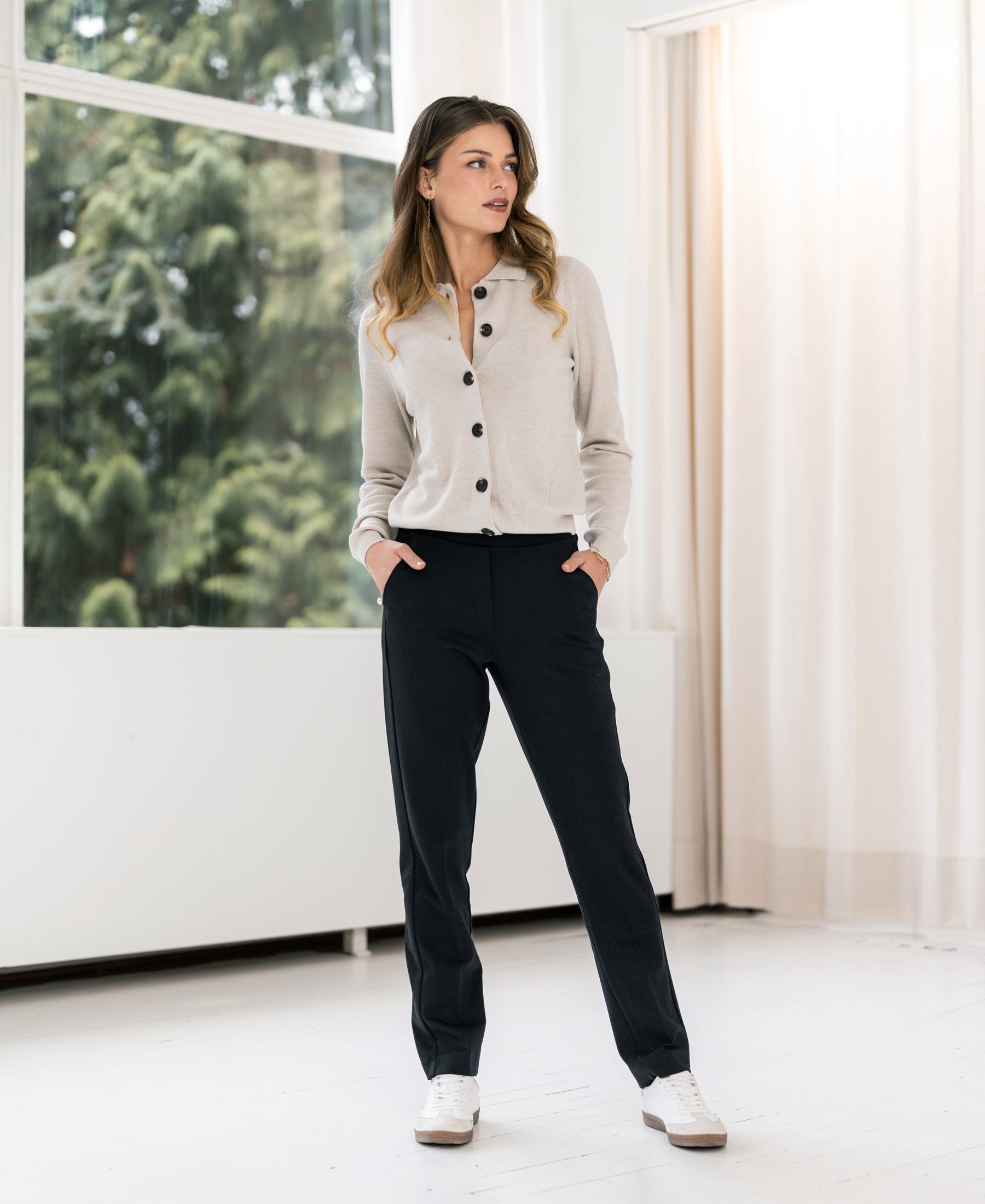 Polo collar cardigan LES VINGT Beige