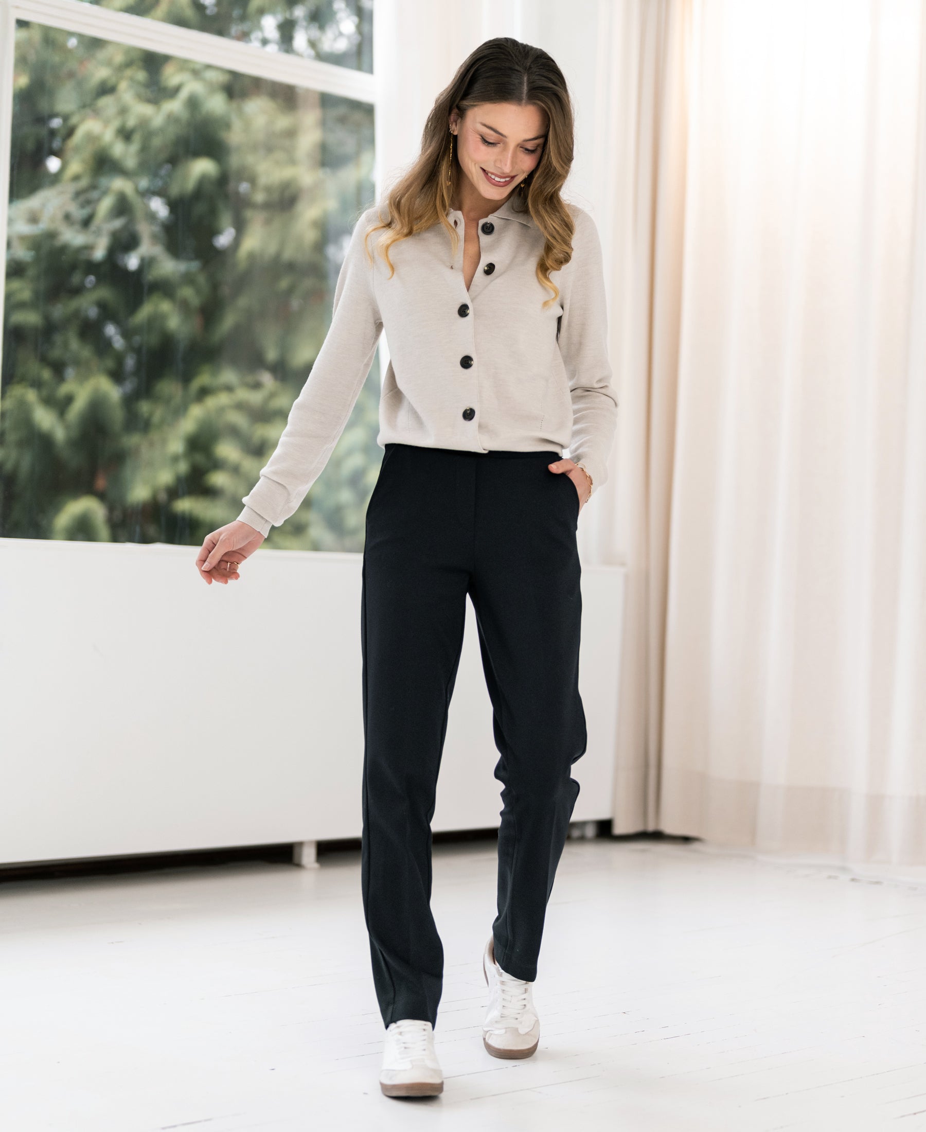 Polo collar cardigan LES VINGT Beige