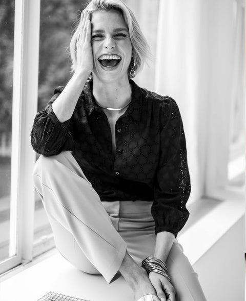 Broderie blouse LA ROSA Zwart