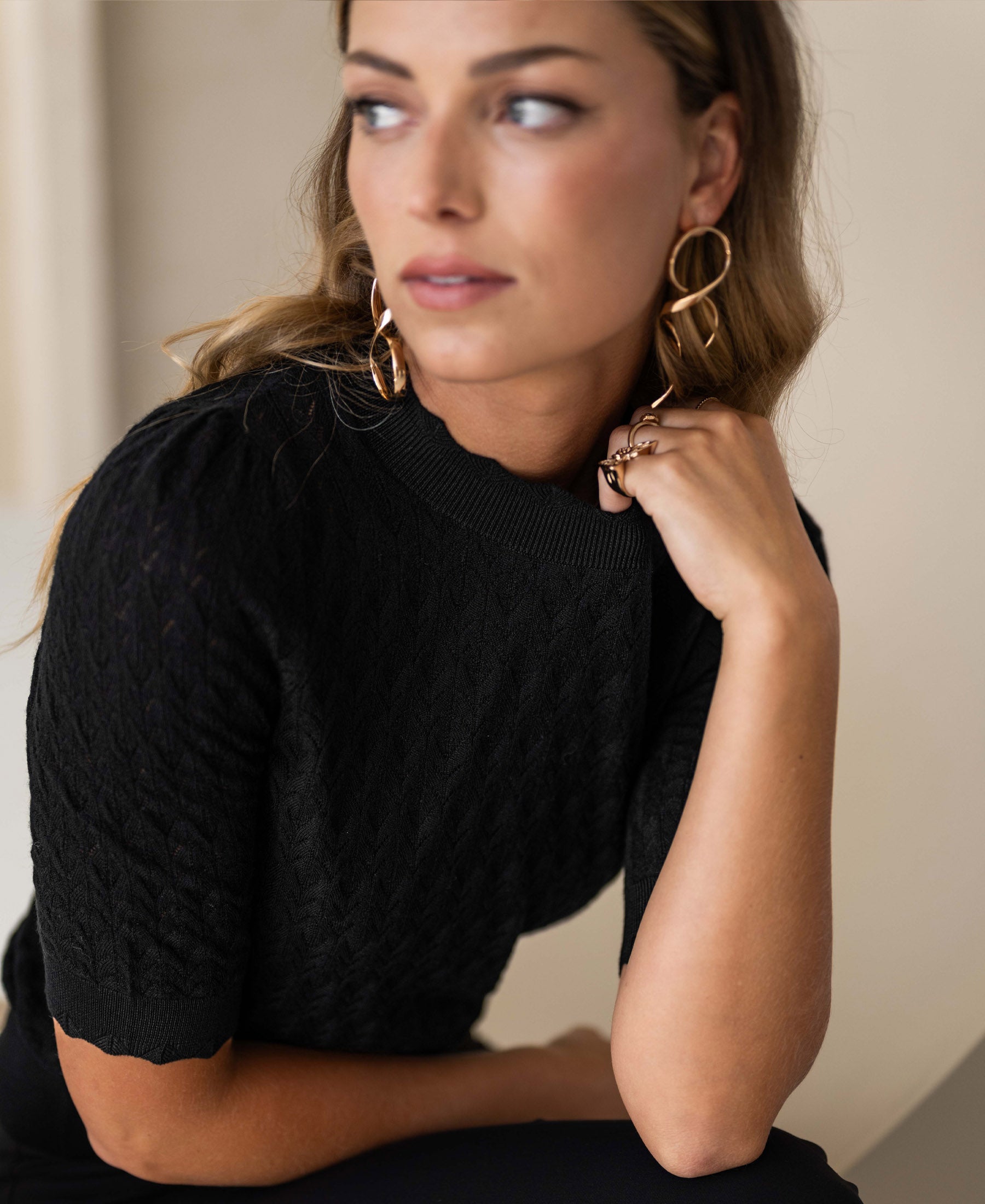 Merino wool sweater LA BRIOCHE Black