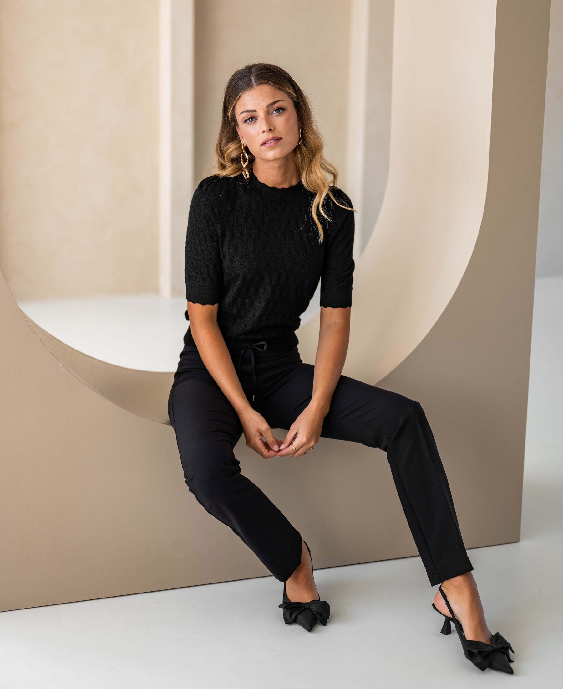 Merino wool sweater LA BRIOCHE Black