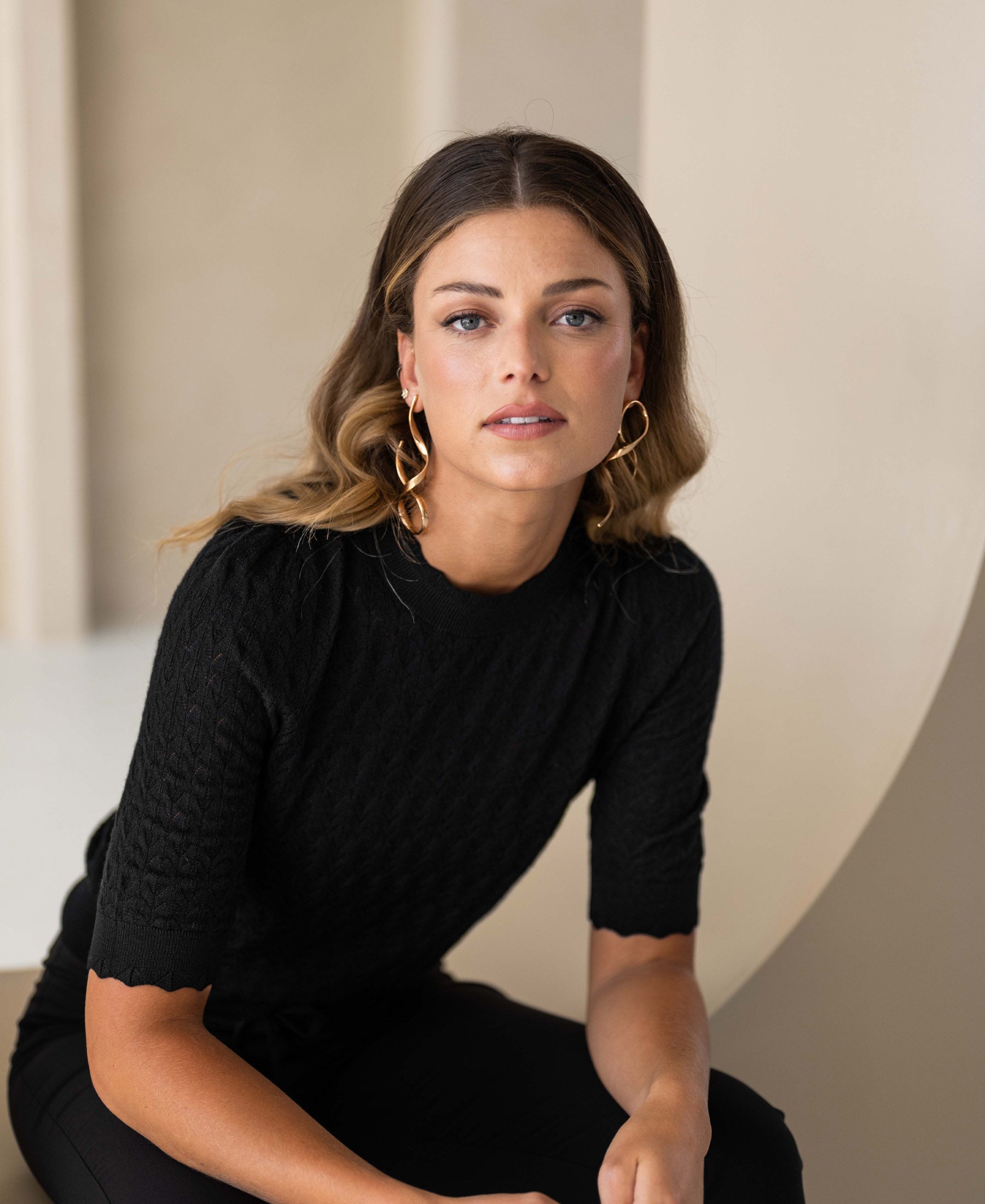 Merino wool sweater LA BRIOCHE Black