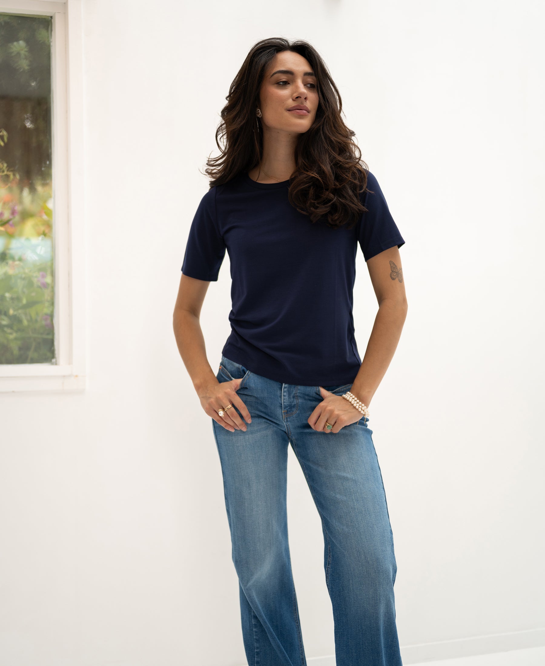 T-shirt LE FAVORY Donkerblauw