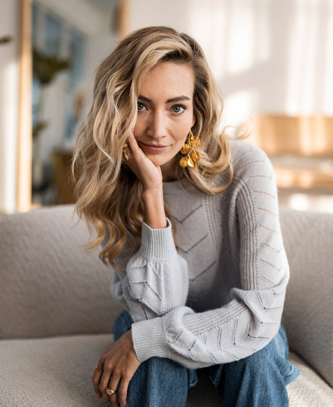 Ajour sweater LA FREDERIQUE Light grey