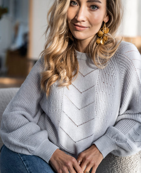 Ajour sweater LA FREDERIQUE Light grey