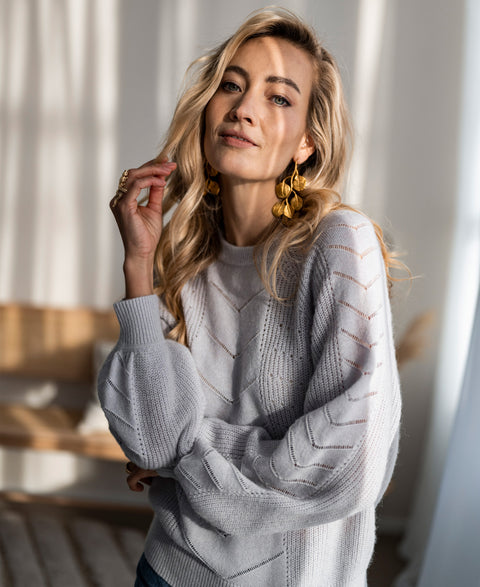 Ajour sweater LA FREDERIQUE Light grey