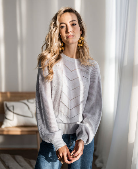 Ajour sweater LA FREDERIQUE Light grey