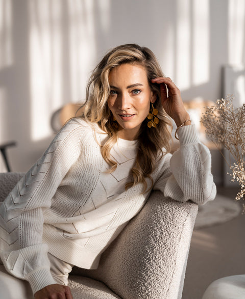 Ajour sweater LA FREDERIQUE Ivory