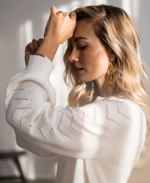 Ajour sweater LA FREDERIQUE Ivory