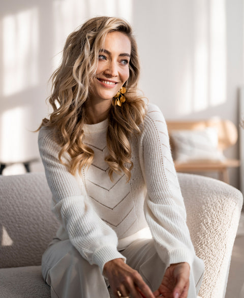 Ajour sweater LA FREDERIQUE Ivory