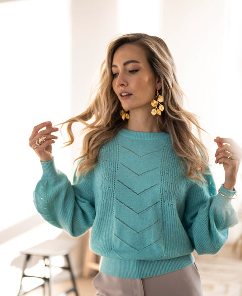 Ajour sweater LA FREDERIQUE Mint
