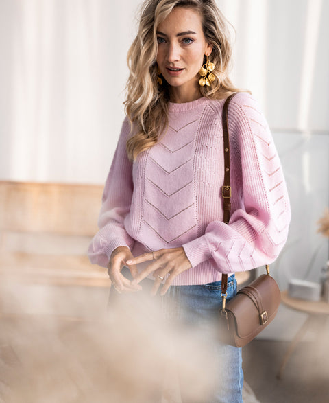 Ajour sweater LA FREDERIQUE Rose