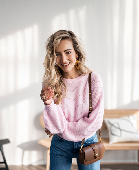 Ajour sweater LA FREDERIQUE Rose