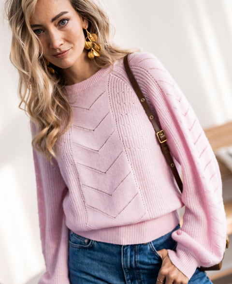 Ajour sweater LA FREDERIQUE Rose