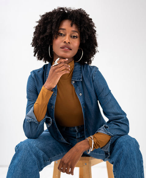 Col shirt LA BAMBI Cognac