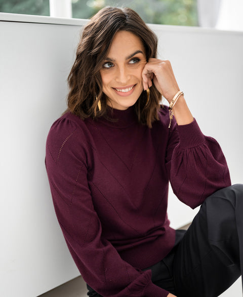 Turtleneck LA ROCCO Bordeaux