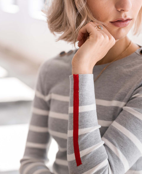 Striped sweater L'ELISA Silvergray