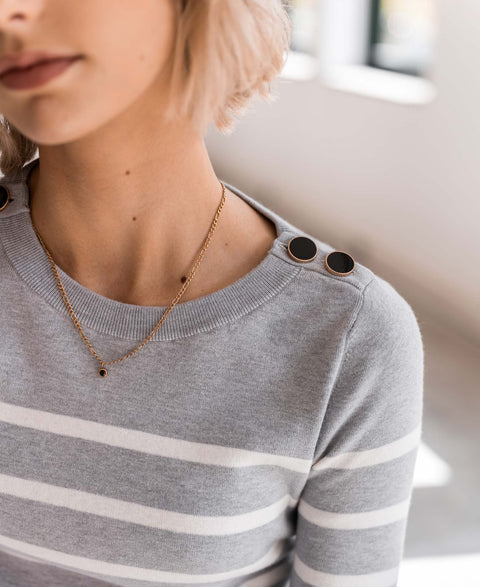 Striped sweater L'ELISA Silvergray