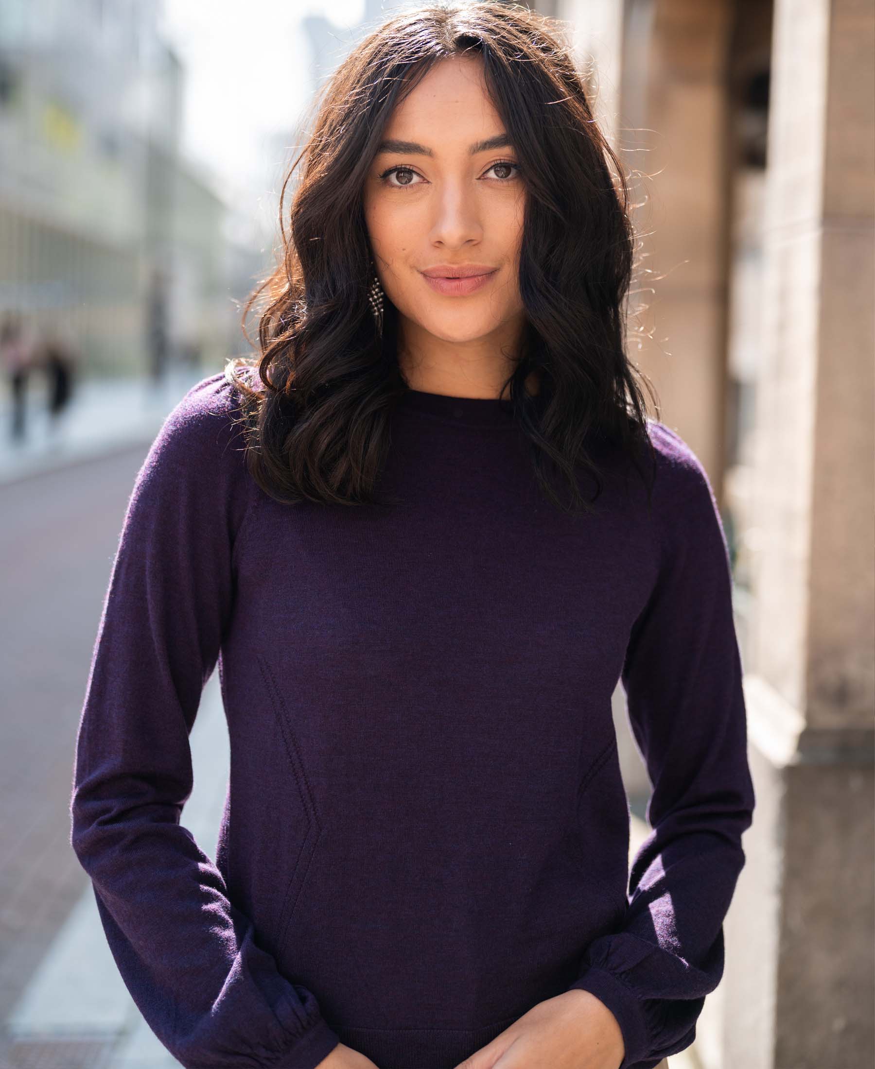 Merino wool sweater LA COEUR Dark Violet