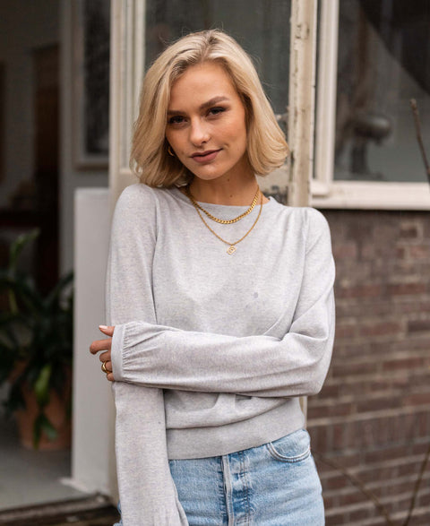 Merino sweater LA COEUR silver gray