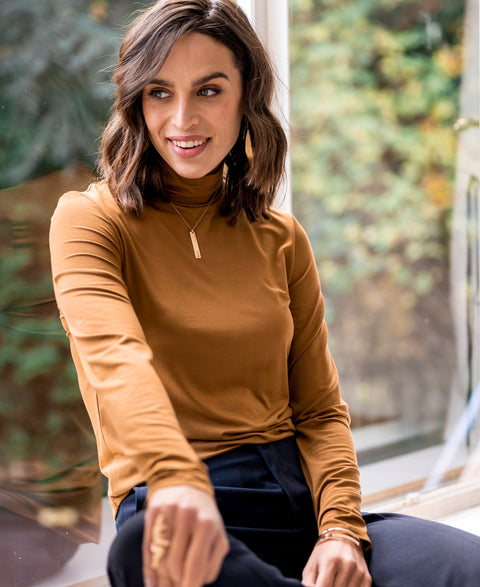 Col shirt LA BAMBI Cognac