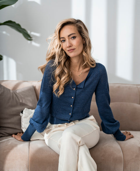 Cardigan FRAGANCE Denim blue - gold