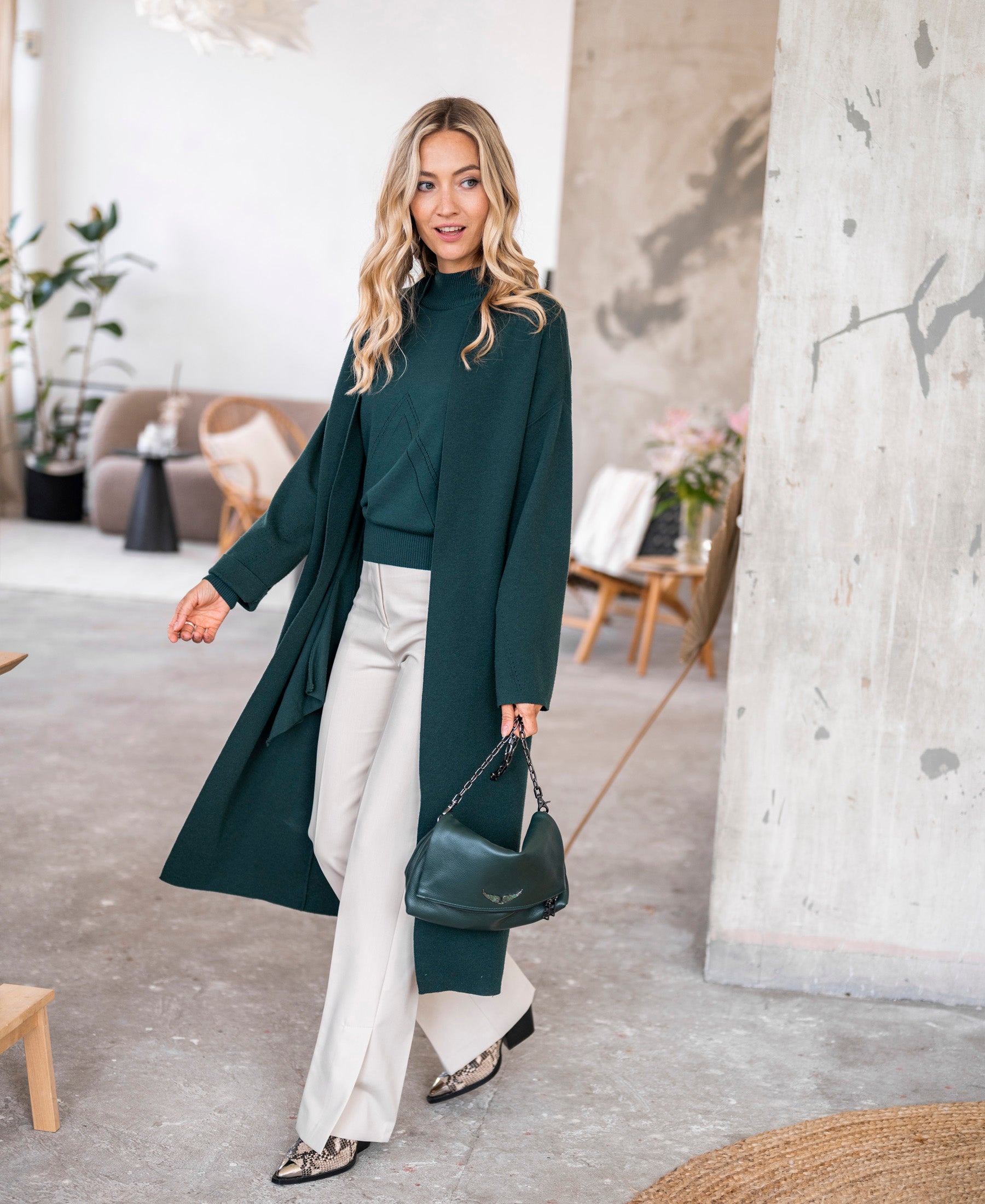 Turtleneck sweater LES SALLES Dark green