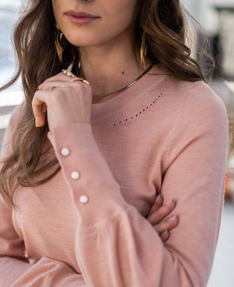 Merino sweater LA MARIS Soft Salmon