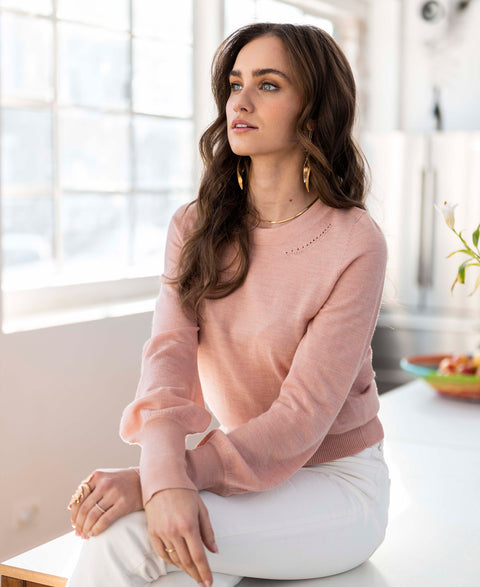 Merino sweater LA MARIS Soft Salmon