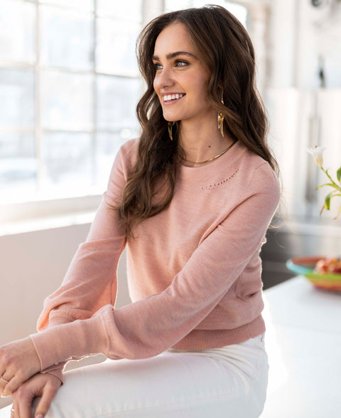 Merino sweater LA MARIS Soft Salmon