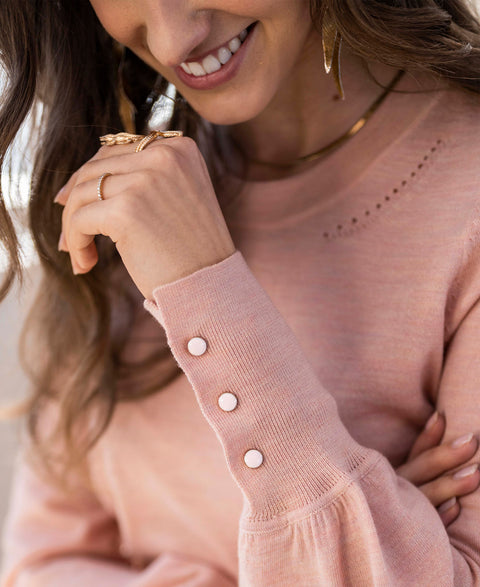 Merino sweater LA MARIS Soft Salmon