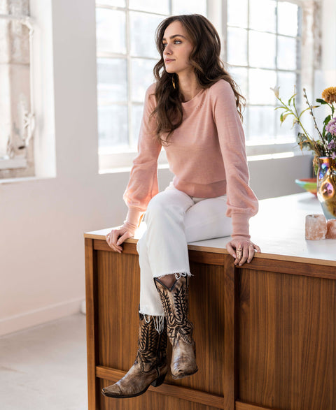 Merino sweater LA MARIS Soft Salmon