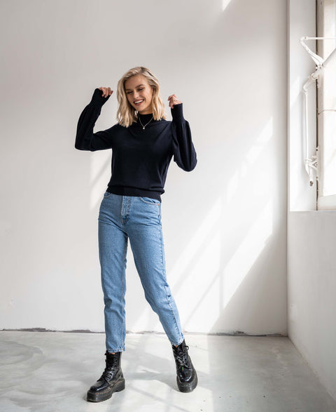 Turtleneck sweater LES SALLES dark blue
