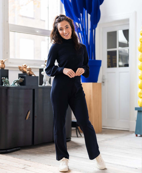 Turtleneck sweater LES SALLES dark blue