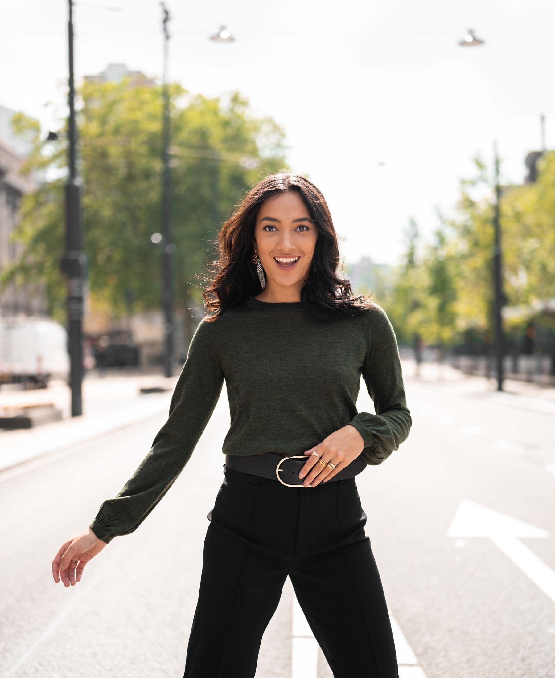 Pullover aus Merinowolle LA COEUR Bottlegreen