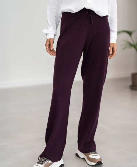 Gebreide broek LE LOURDES Burgundy