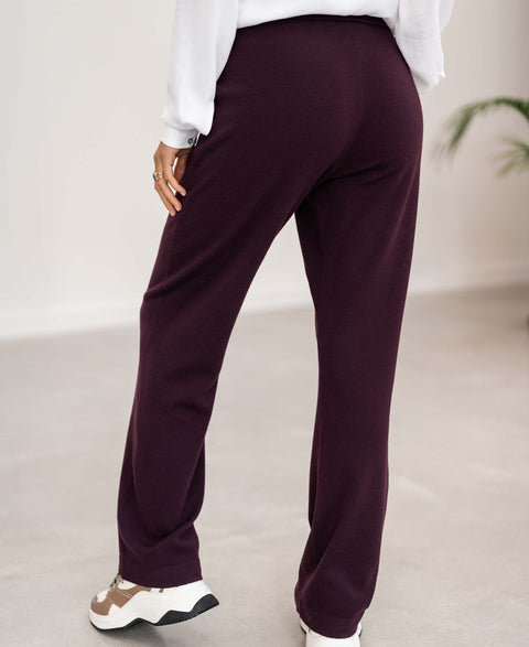 Gebreide broek LE LOURDES Burgundy
