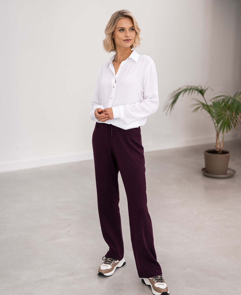 Gebreide broek LE LOURDES Burgundy