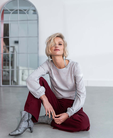 Merino sweater LA COEUR silver gray