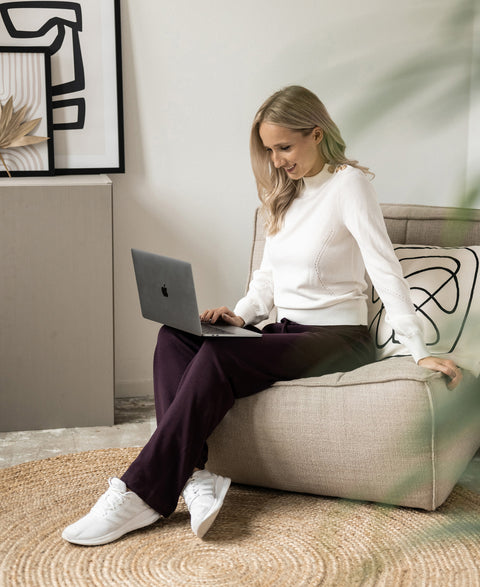 Gebreide broek LE LOURDES Burgundy
