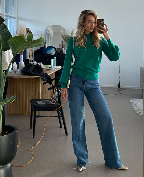 Turtleneck sweater LES SALLES Paris green