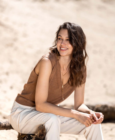Merino top L'EVI Chai Tea