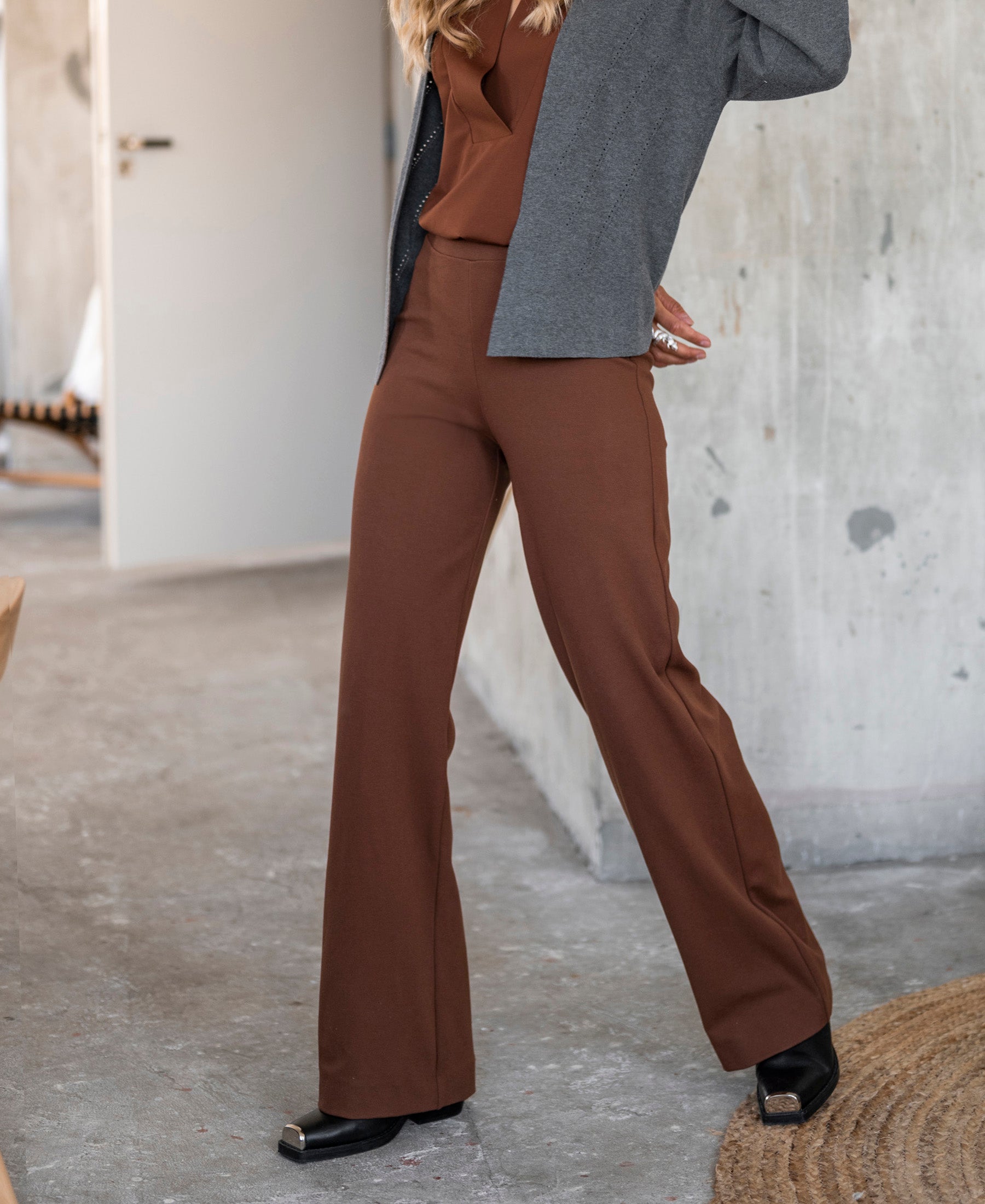 Broek met wijde pijp LA POISY Camel