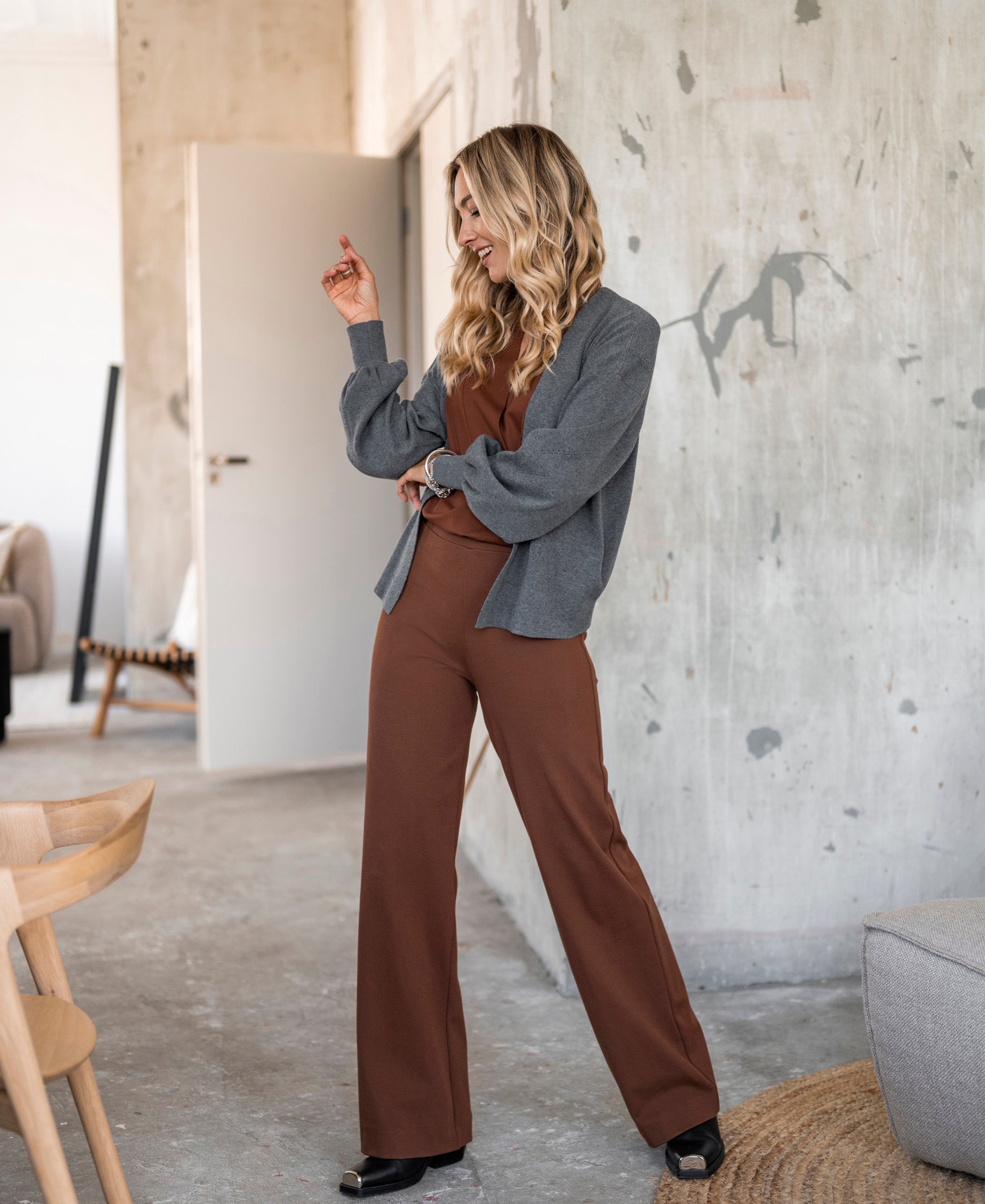 Wide-leg trousers LA POISY Camel